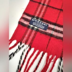 Burberry London Vintage Cashmere Long - Wide Fringe Scarf Wrap XLarge